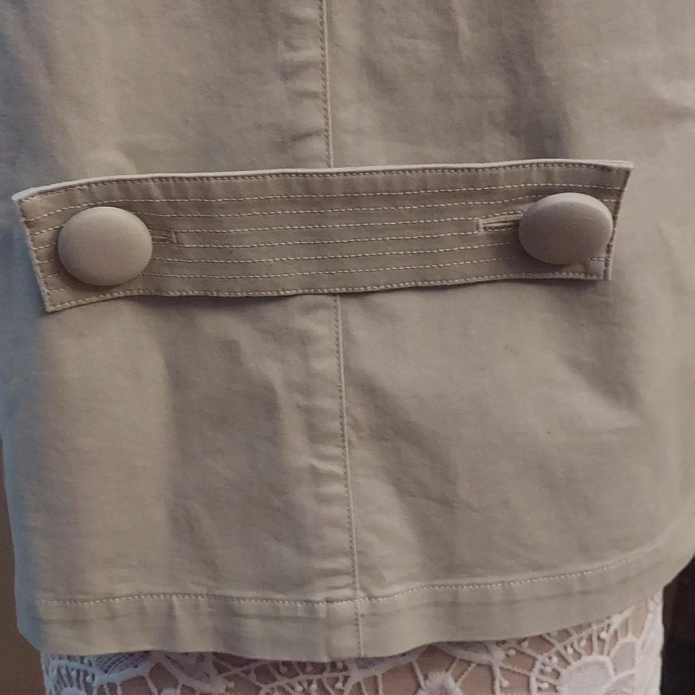 NWOT TALBOTS Chic Beige Button-Up 3/ 4 Length Sleeve sz S Jacket - Picture 8 of 11